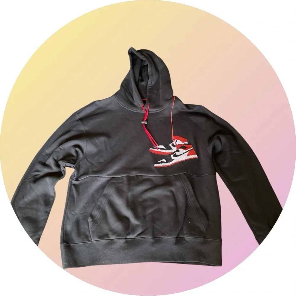 Jordan Hoodie Men’s L Air Jordan 1 Shoes Graphic Pullover CA 05553 - Picture 2 of 4